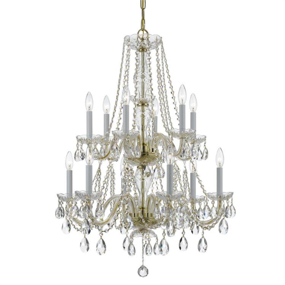 Crystorama Lighting Traditional Crystal 12 - Light Chandelier in  Polished Brass