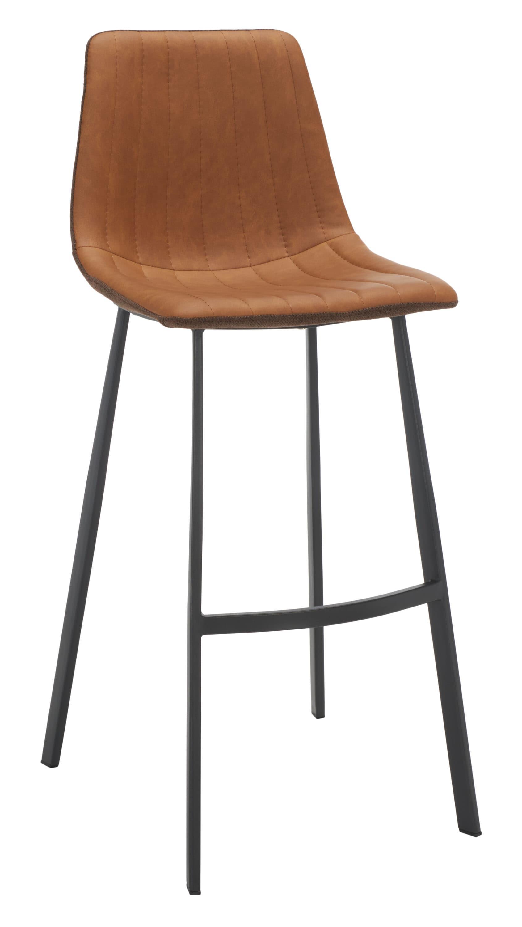 Rhyatte Bar Stool  - BST3018 - Cognac/Black - Safavieh