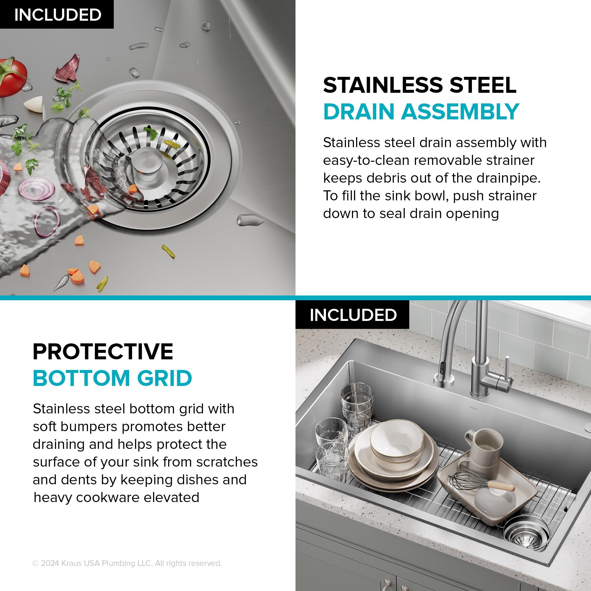 KRAUS Fairlane Undermount 18-Gauge Stainless Steel Kitchen Sink