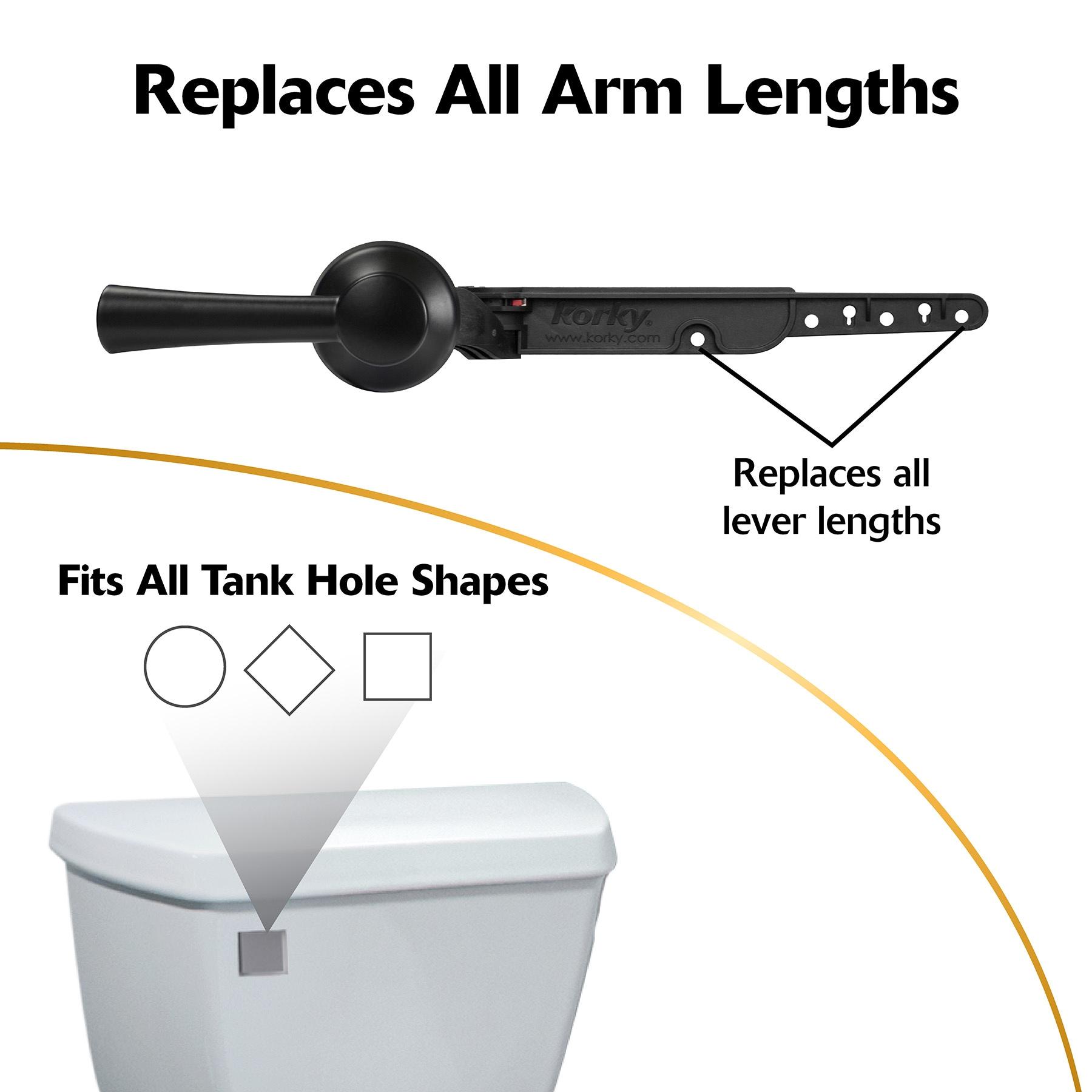 Korky 4001235 Strongram Flush Lever Black Matte Metal for Universal