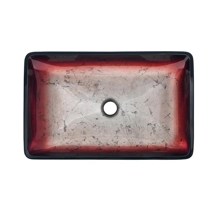Cascade Rectangular Glass Vessel Sink with Faucet