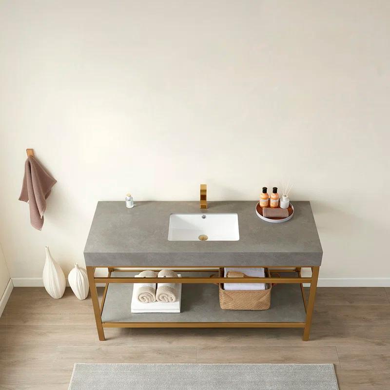 Vinnova 60'' Single Bathroom Vanity with Stone Top
