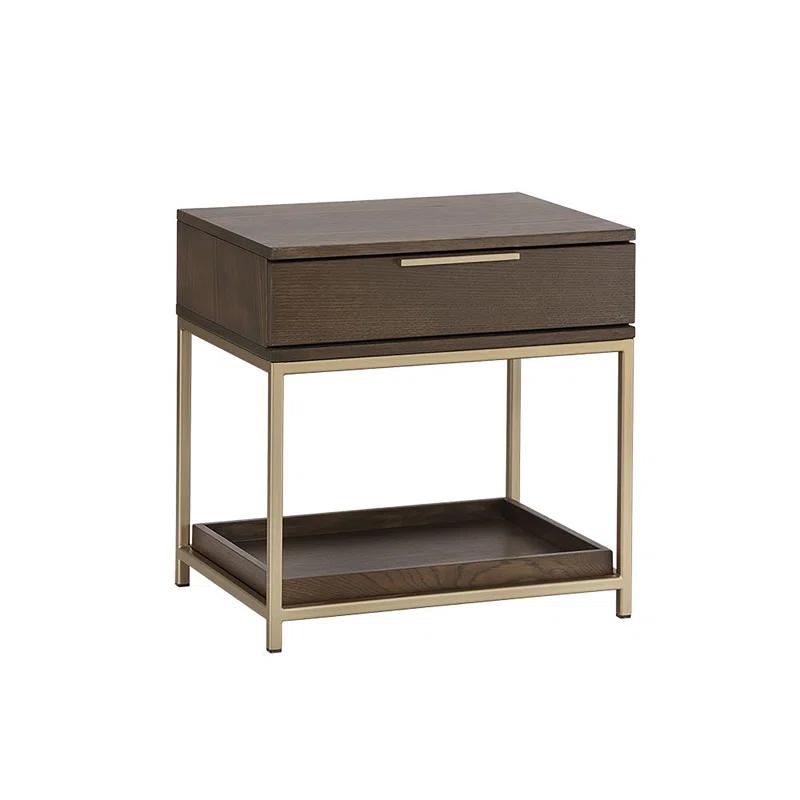 Transitional Rebel 23.5" Cream Oak Wood 1-Drawer Nightstand