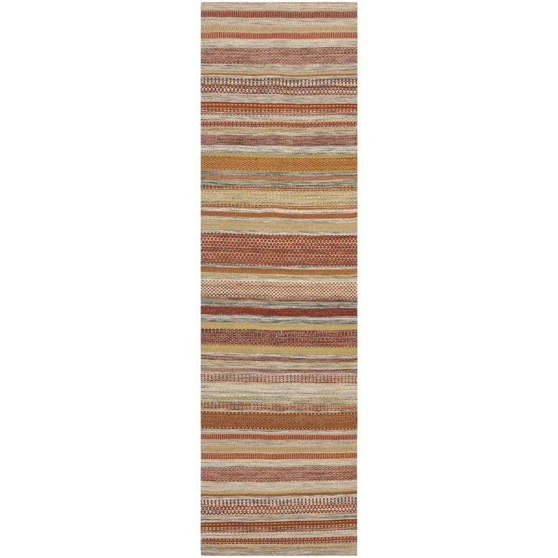Dakota Fields Basler Kilim Hand Woven 80% Wool And 20% Cotton Striped Rug