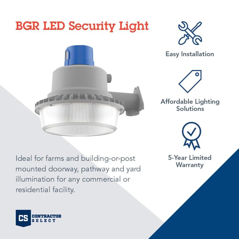 1 - Head LED Hardwired Dusk to Dawn Outdoor Security Area Light