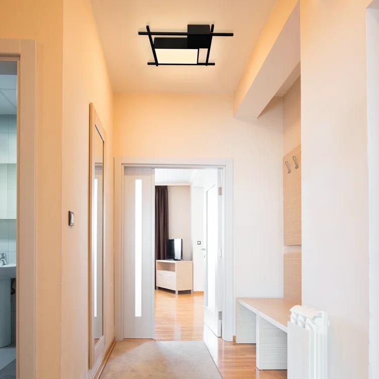 Radium 19-in Integrated LED Rectangular ETL Certified Semi Flush Ceiling Light