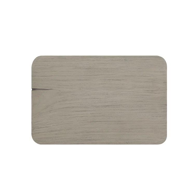 Weathered Gray Teak Outdoor Accent Stool