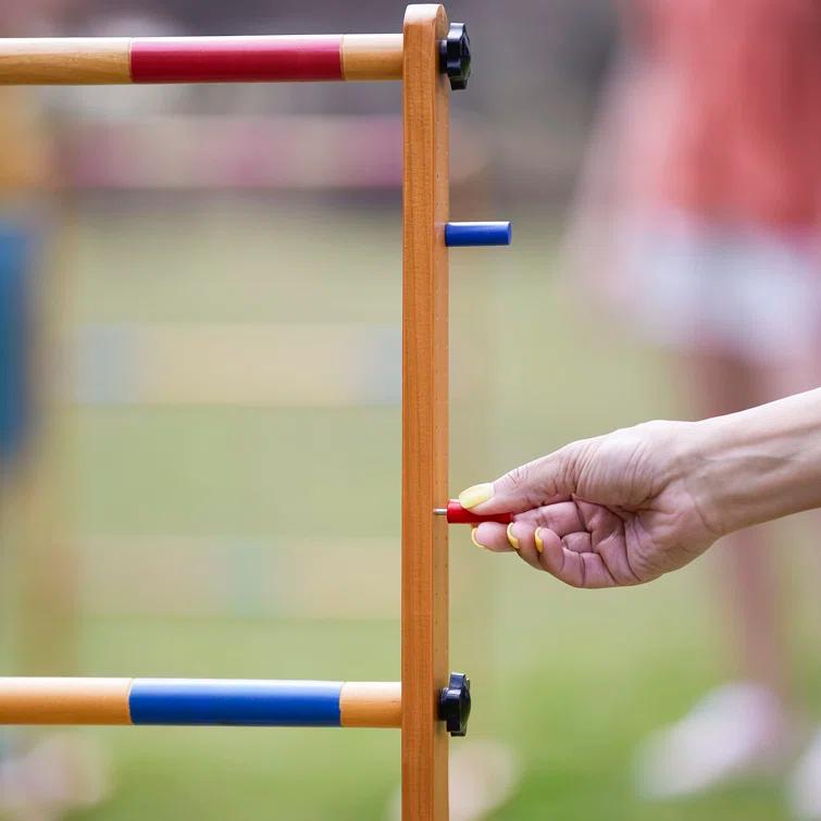 Yard Games Solid + Manufactured Wood Water Resistant Ladder Ball with Carrying Case