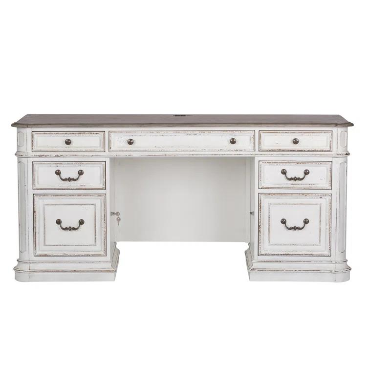 Liberty Furniture Salinas Credenza Home Office Desk with Built in Outlets