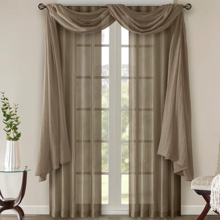 Harper Solid Crushed Curtain Panel Pair