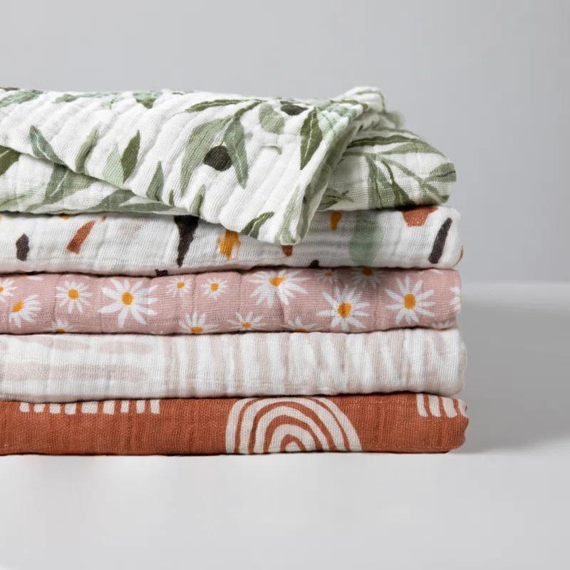Oat Stripe Swaddle In Muslin Cotton