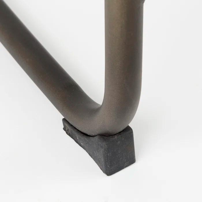 Berbick Black Leather and Iron Counter Stool, 26" Seat Height