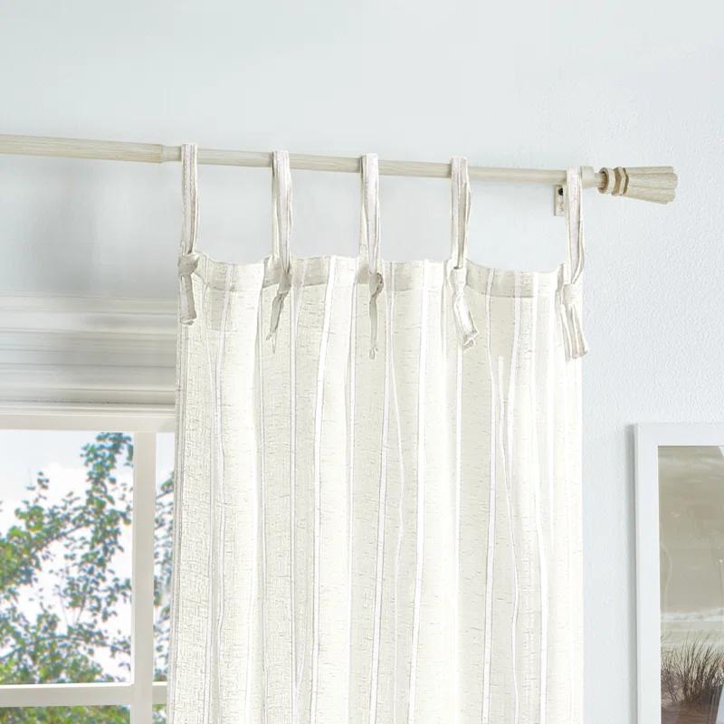 Martha Stewart Laguna Striped Semi-Sheer Tab Top Curtain Panel Pair (Set of 2) (Set of 2)