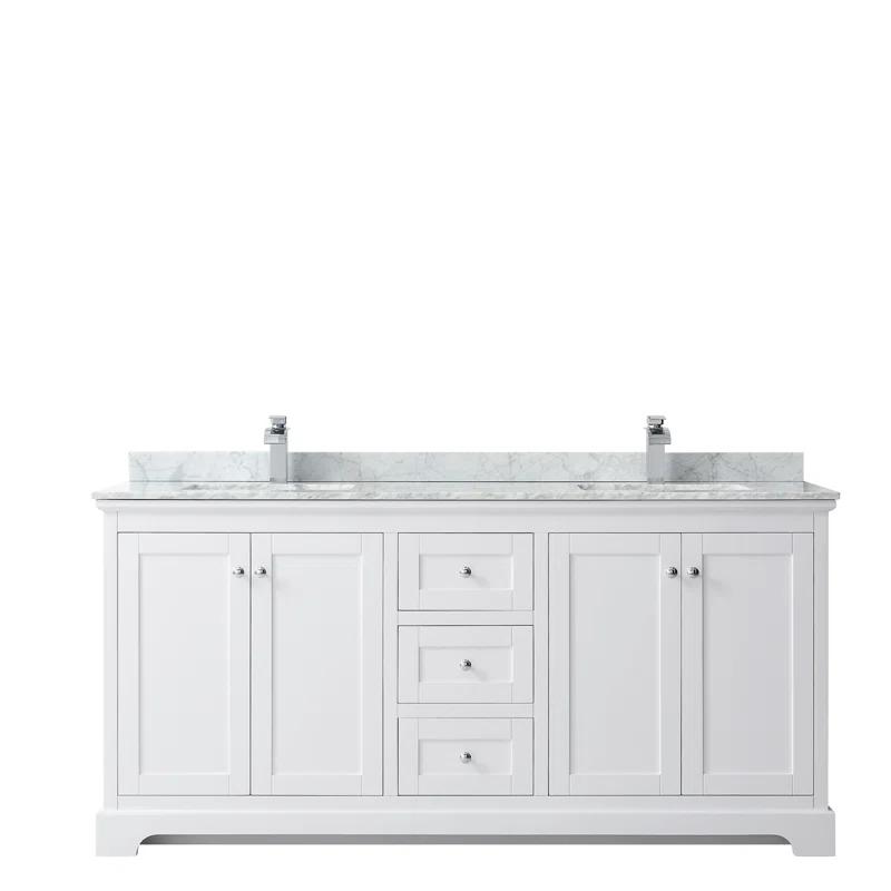 Avery 72'' Double Bathroom Vanity with Stone Top