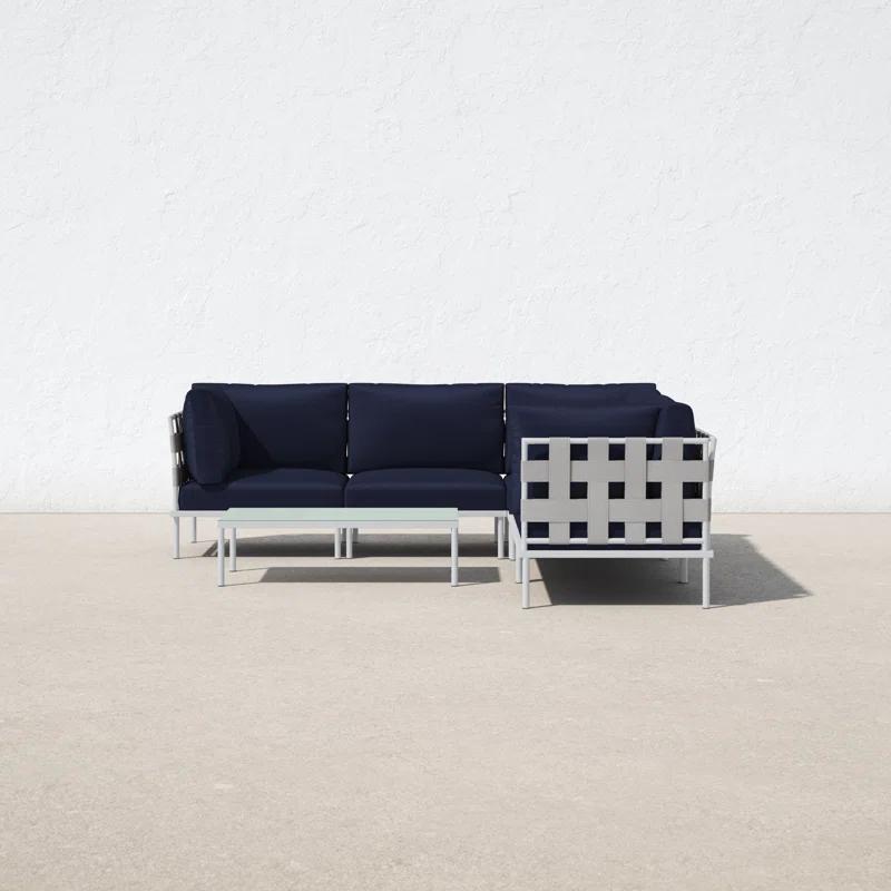 Carmine 6 Piece Outdoor Patio Aluminum Sectional Sofa Set
