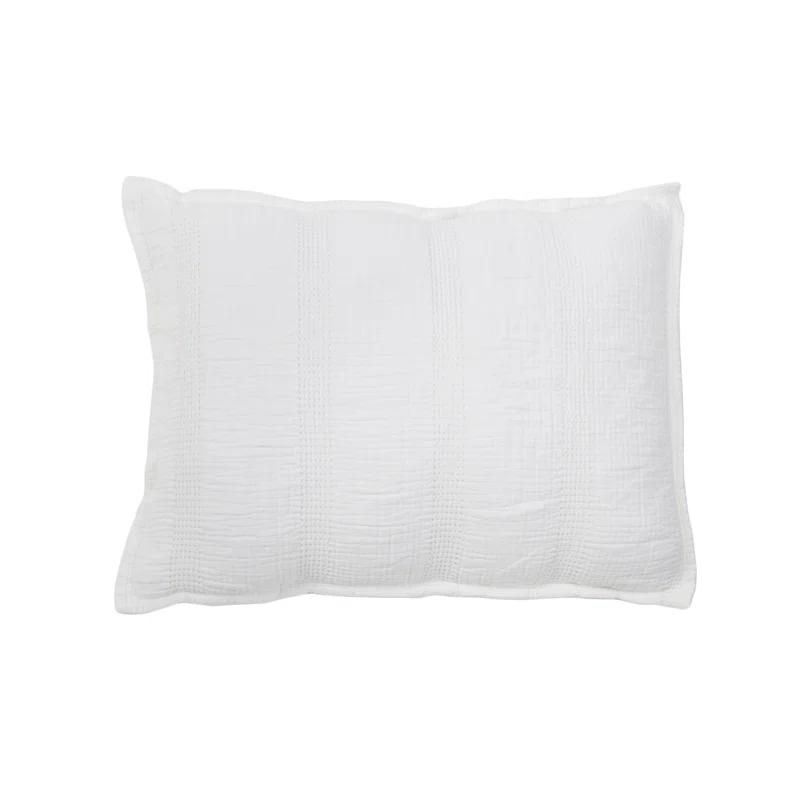 Nantucket Cotton Matelassé Sham by Pom Pom at Home - White / Standard