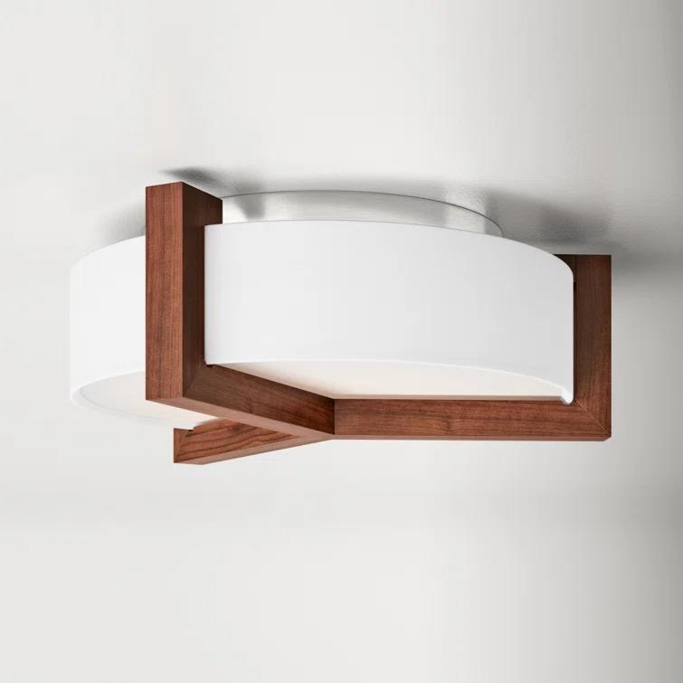 Ernie Single Light Linen LED Flush Mount