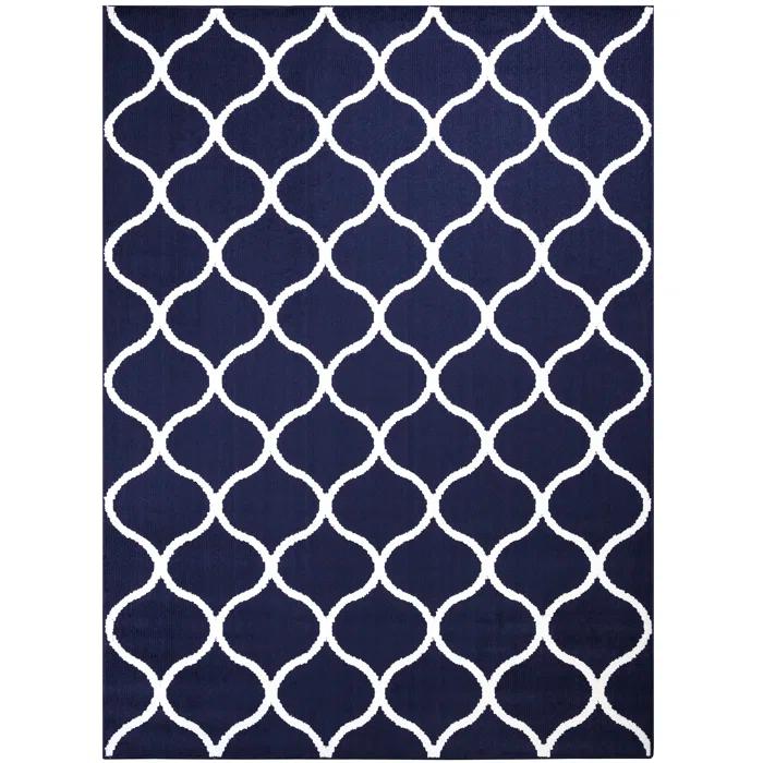 Hershman Tufted Blue/White Indoor Rug
