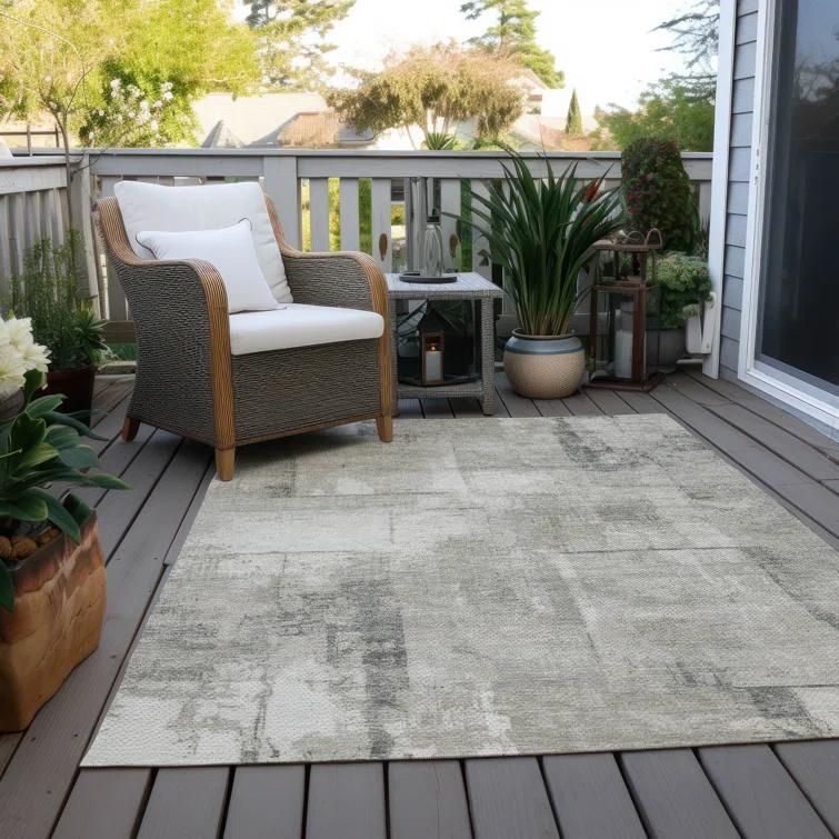 Machine Washable Indoor/Outdoor Cinead ACN1714 Beige Rug