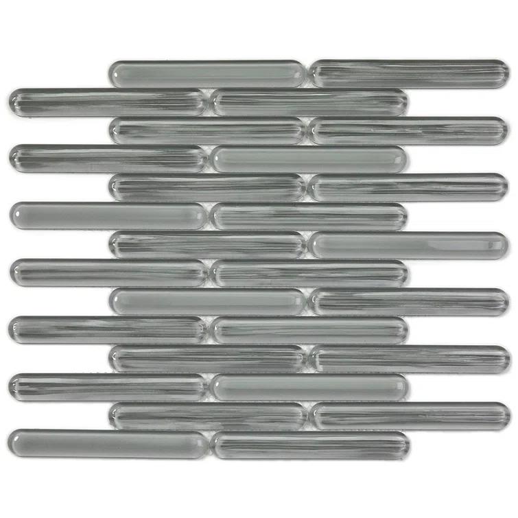 Reed 11.81 in. x 12.04 in. Polished Glass Wall Mosaic Tile (0.98 Sq. Ft. / Each)