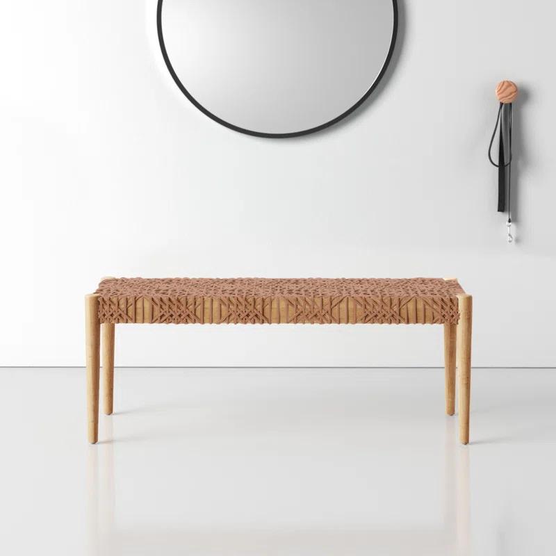 Kazbah 47" Genuine Leather Bench