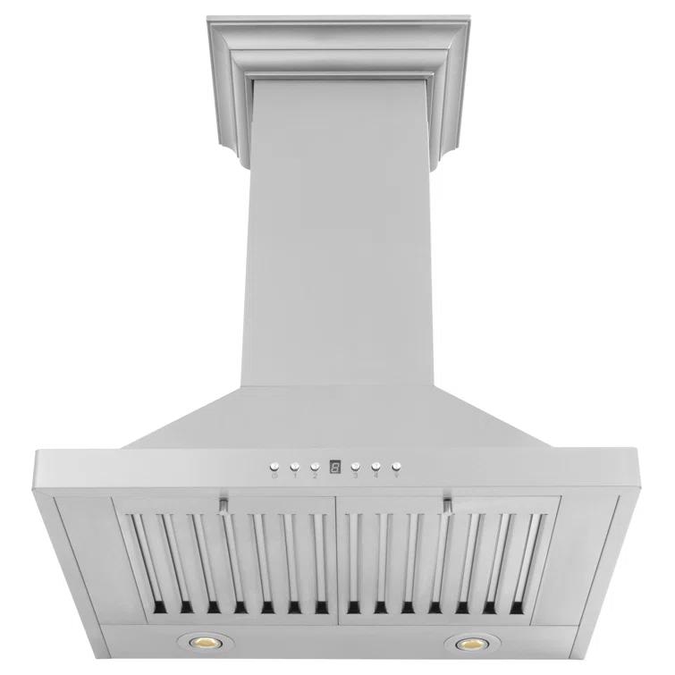 ZLINE ZLINE 24 in. Convertible Vent Wall Mount Range Hood in Stainless Steel W/ Crown Molding (KBCRN-24)