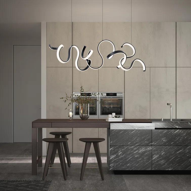 Tempest 1 - Light Black LED Kitchen Island Pendant