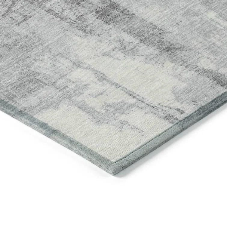 Machine Washable Indoor/Outdoor Cinead ACN1714 Gray Rug