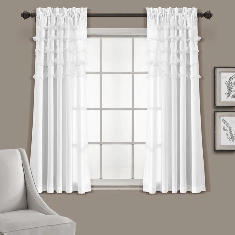 Lush Decor Avery Polyester Semi Sheer Curtain Pair (Set of 2)