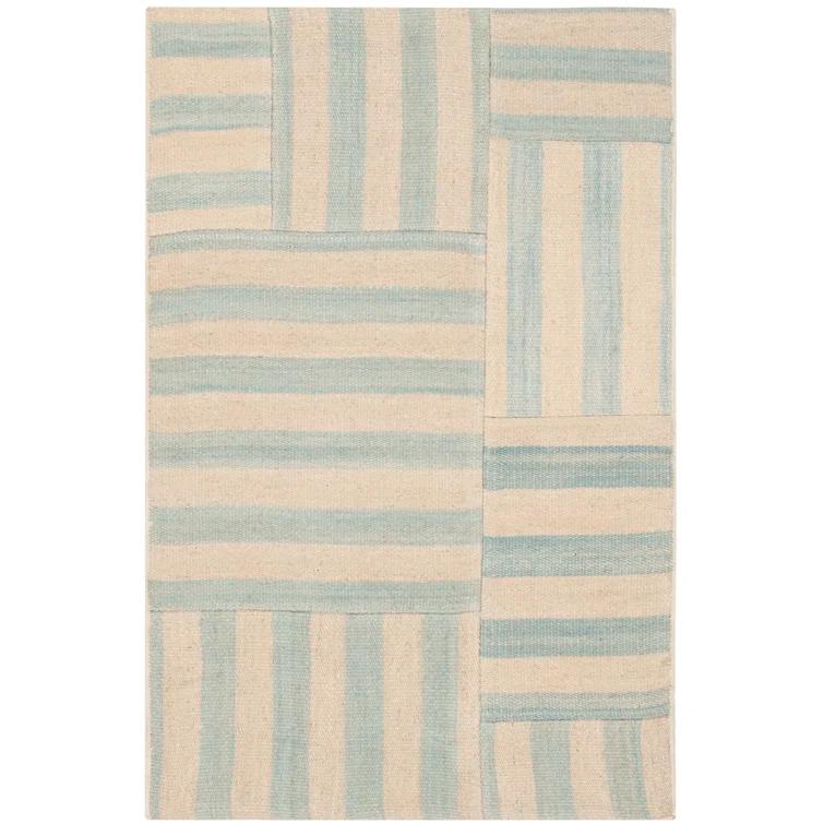 Sky Multi-Color Wool Flat Woven Rectangular Accent Rug