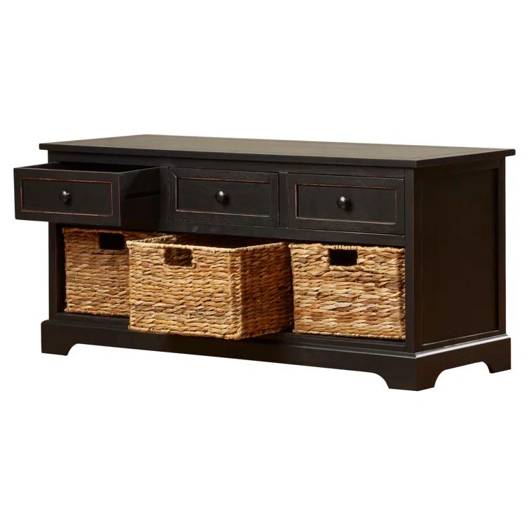 Adayla Solid Wood Drawers Storage Bench