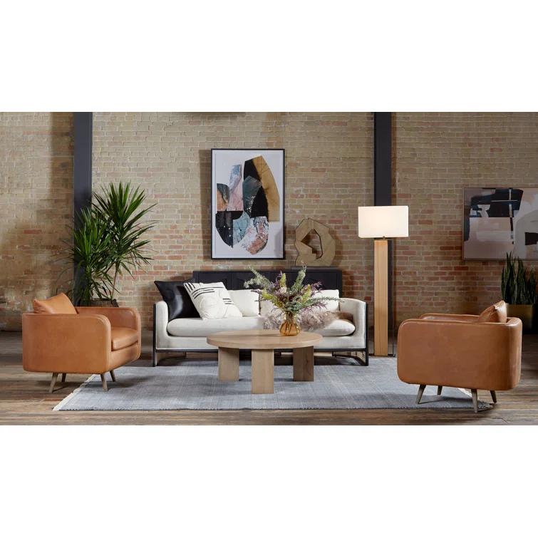 Rounded Back Leather Swivel Chair