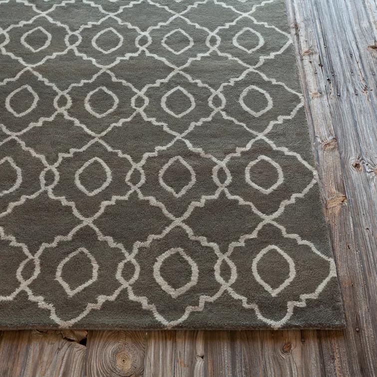 Stella Patterned Contemporary Wool Charcoal/Cream Area Rug