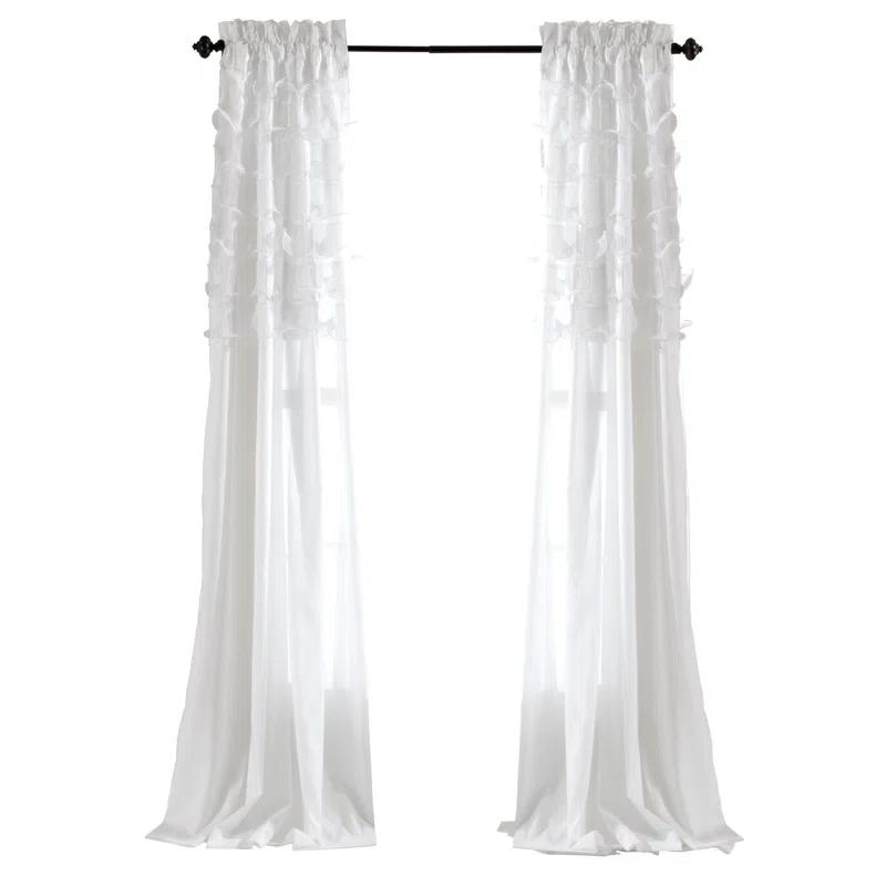 Lush Decor Avery Polyester Semi Sheer Curtain Pair (Set of 2)