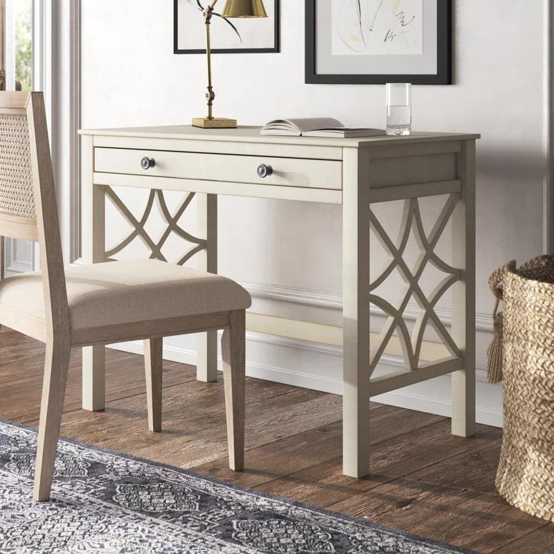 Gracie Oaks Whitley Antique 38" Two-Drawer Wooden Writing Desk