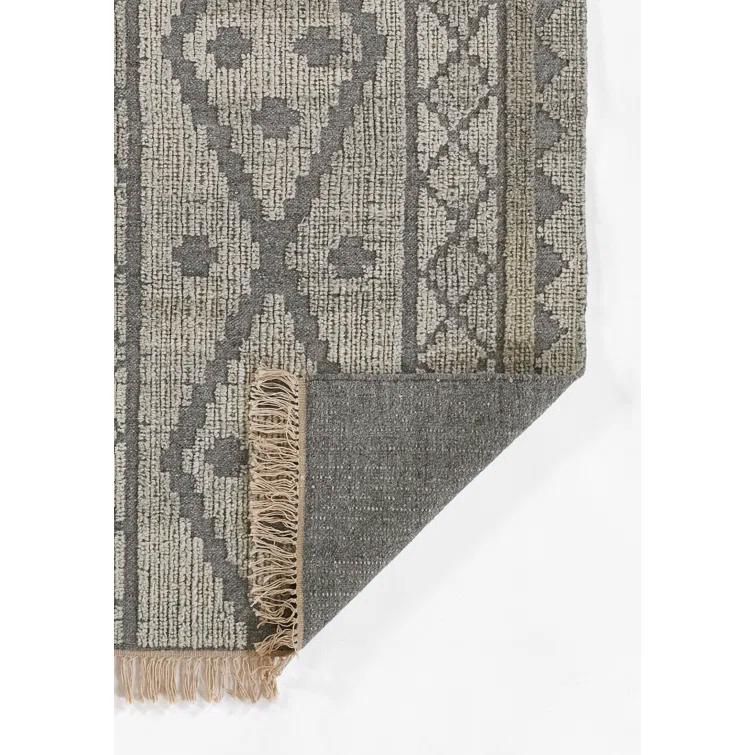 2'x3' Bristol Accent Rug Gray - Momeni: Handmade Geometric Wool & Cotton, Low Pile, Traditional Indoor Decor