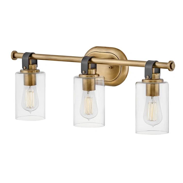 Heritage Brass 3-Light Vanity Light with Clear Glass Shades