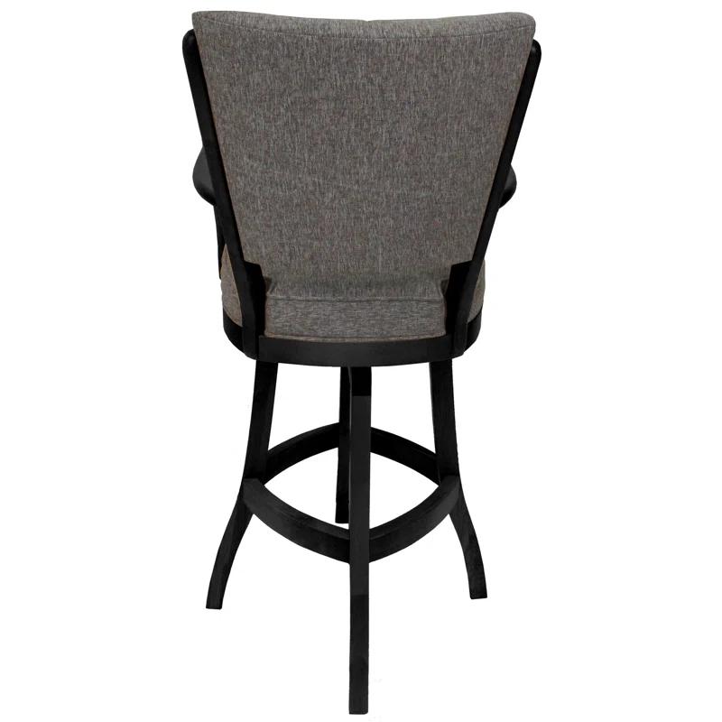 Tobias Designs Custom Wood Bar Stools Swivel Upholstered Counter Stool with Solid Wood Frame