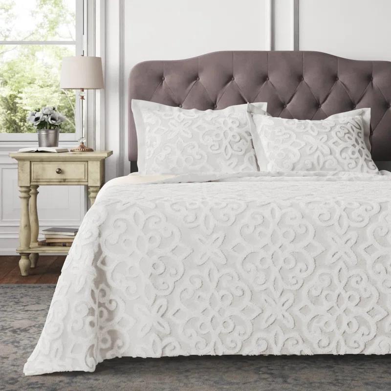 Kelly Clarkson Home Emberly Tufted 100% Cotton Sateen Coverlet Set in Farmhouse Style