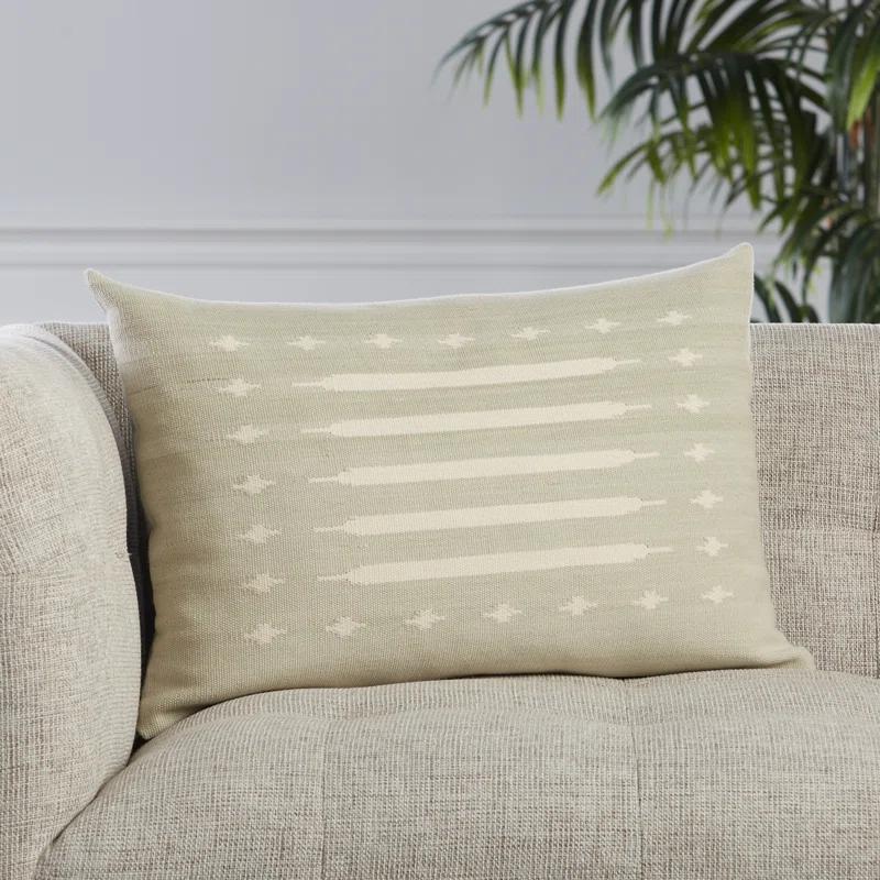 Estela Geometric Cotton Lumbar Throw Pillow
