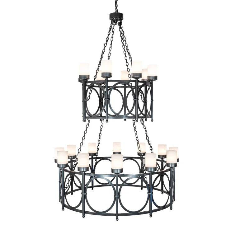 Meyda Lighting Porta 20 - Light Dimmable Tiered Chandelier