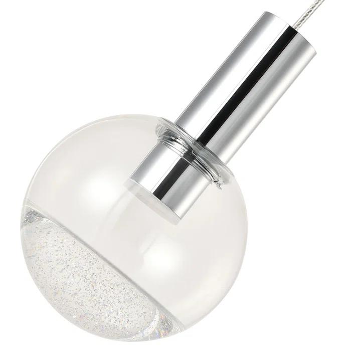 Sienna 5-in Integrated LED Height Adjustable ETL Certified Pendant Light with Globe Shade
