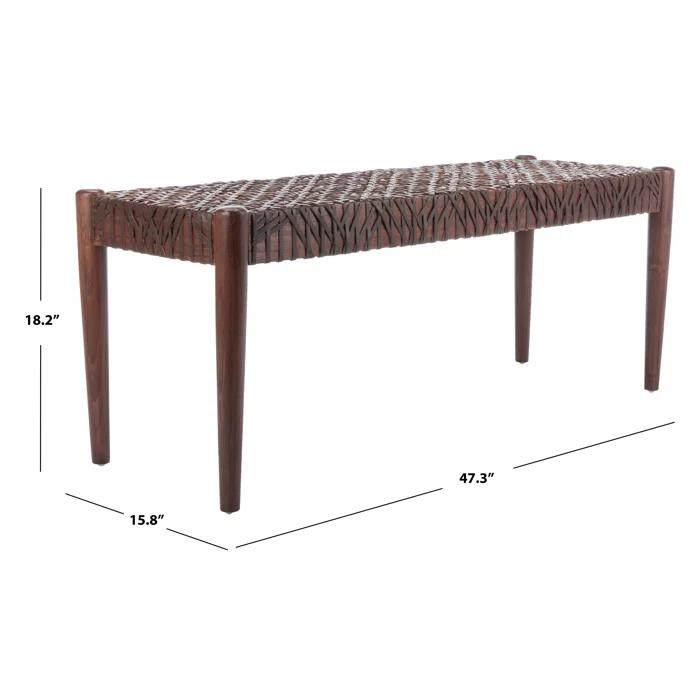 Kazbah 47" Genuine Leather Bench