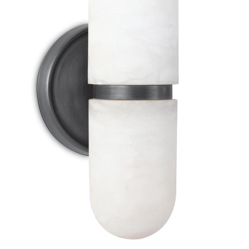 Alabaster and Bronze Dual-Light G9 LED Wall Sconce