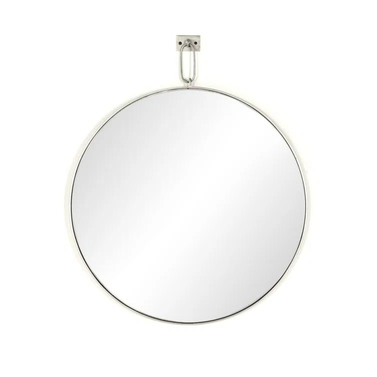 Rectangular Antique Silver Wood Wall Mirror