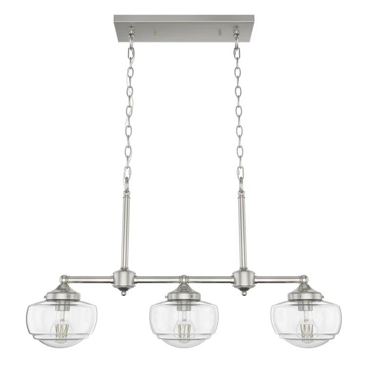Saddle Creek 3 - Light Kitchen Island Linear Schoolhouse Chandelier
