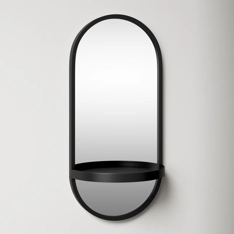 Lumi Metal Flat Mirror with Shelves