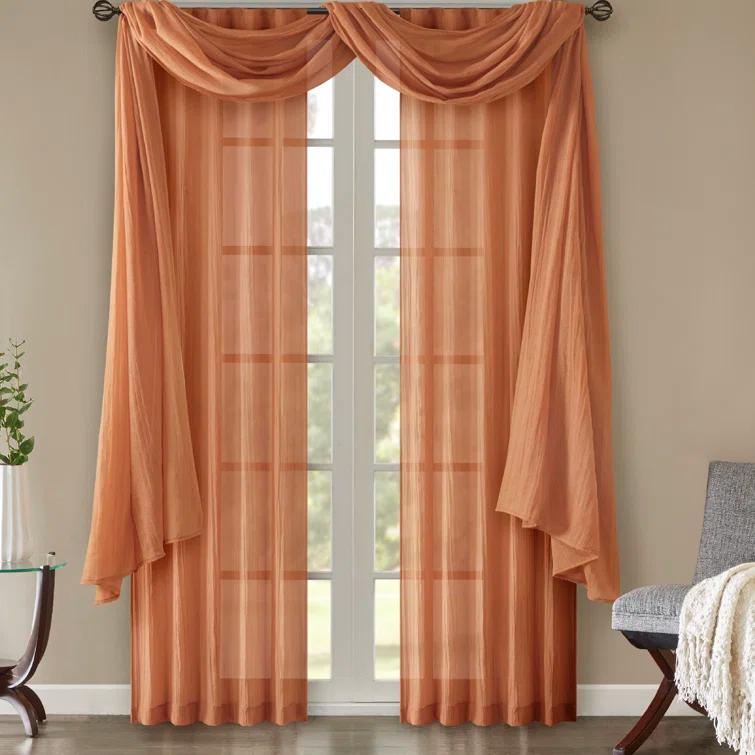 Harper Solid Crushed Curtain Panel Pair
