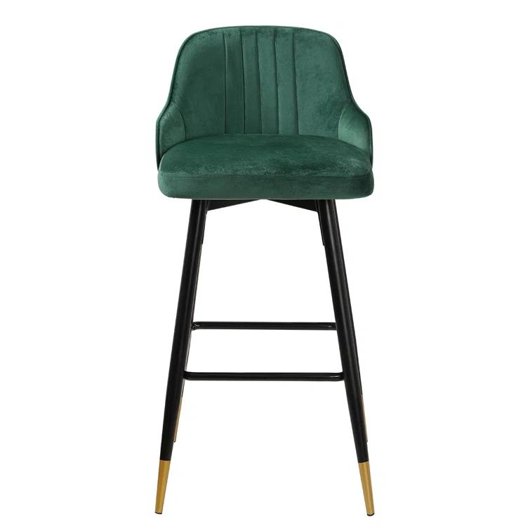 Swivel Velvet Upholstered Counter & Bar Stool (Set of 2)
