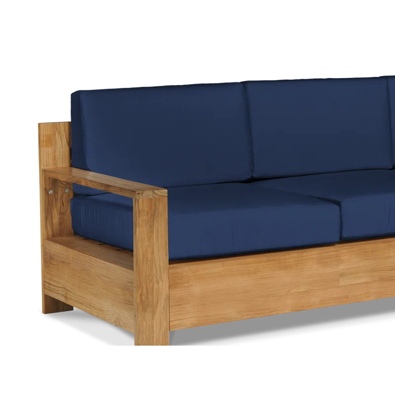 Miguelina 87'' Teak Outdoor Sofa with Sunbrella Cushions